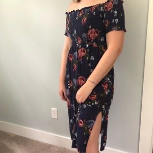 Floral off-the-shoulder dress